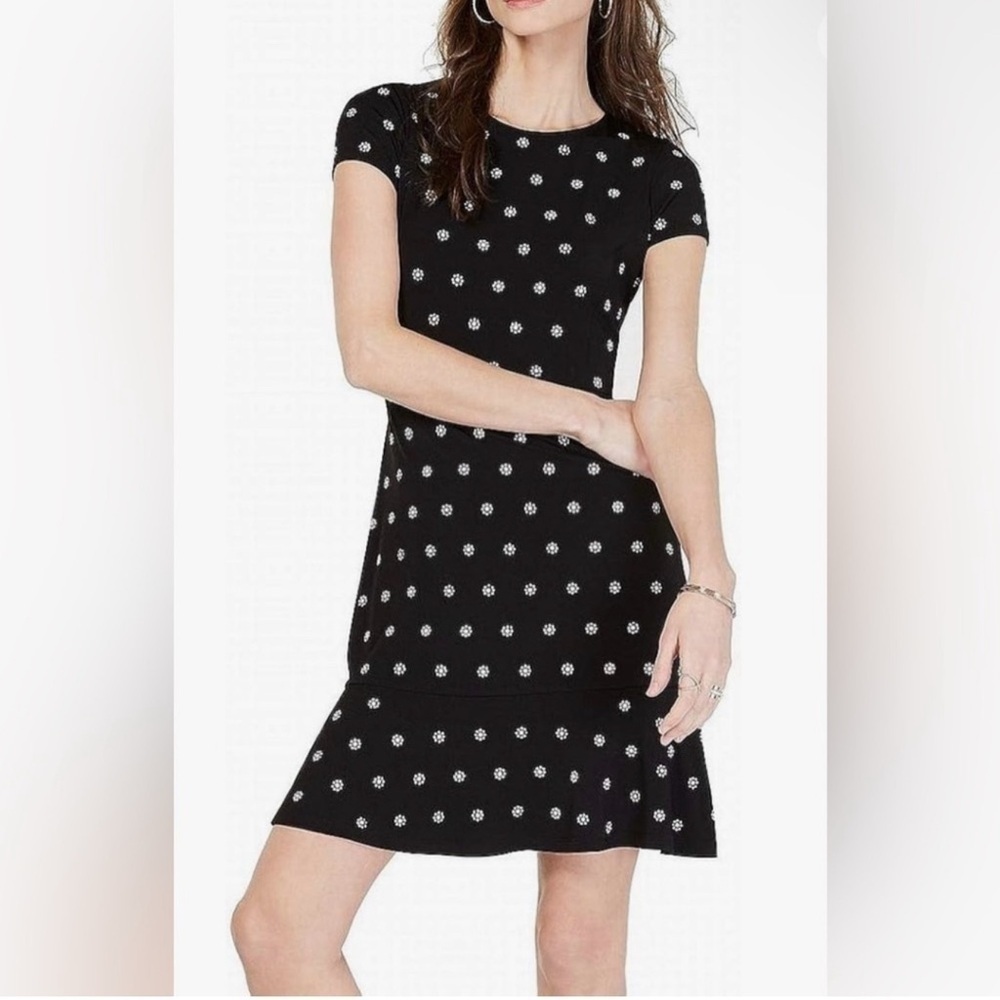 Michael by Michael Kors Floral Mini Flounce Cap Sleeve Sheath Dress Size M